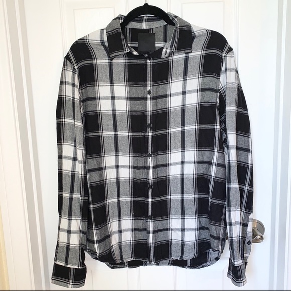 black and white flannel h&m